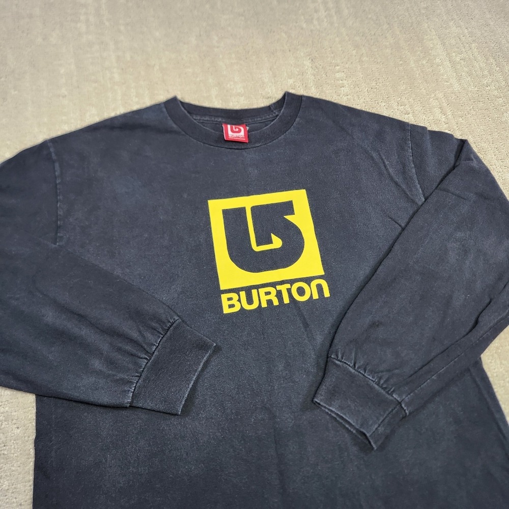 Y2K Burton Shirt Men Large Black Long Sleeve Snowboard Skate Streetwear